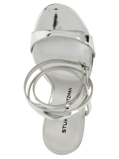 Stuart Weitzman Silver Polyethylene Stiletto Heel Sandals