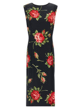 Dolce & Gabbana Black Viscose Midi Dress