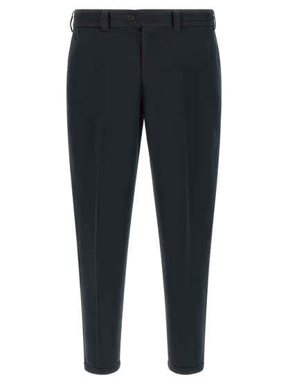 PT Torino Black Linen Casual Pants