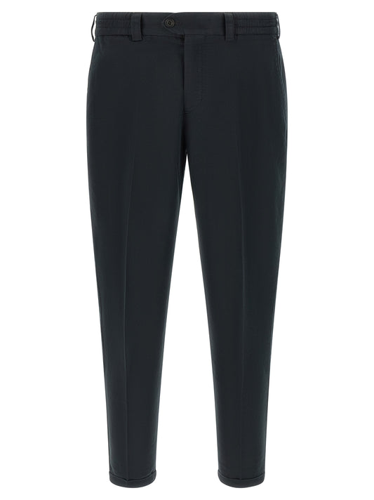 PT Torino Black Linen Casual Pants - The Rebel Model