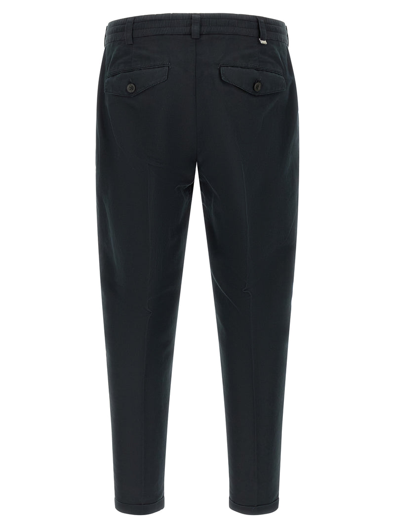 PT Torino Black Linen Casual Pants - The Rebel Model