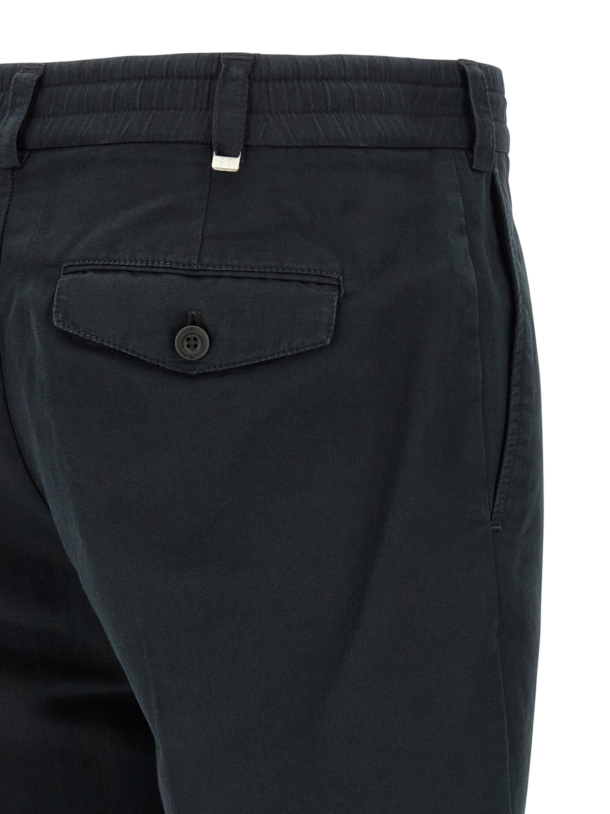 PT Torino Black Linen Casual Pants - The Rebel