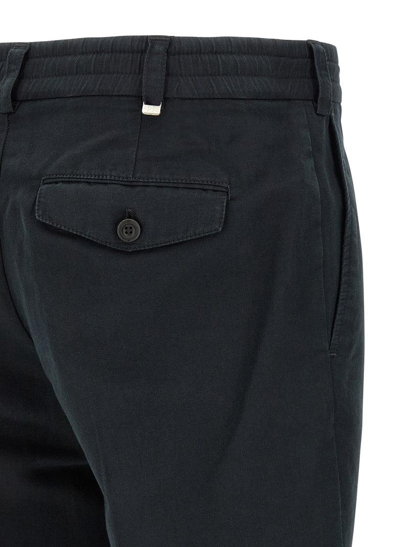 PT Torino Black Linen Casual Pants - The Rebel Model