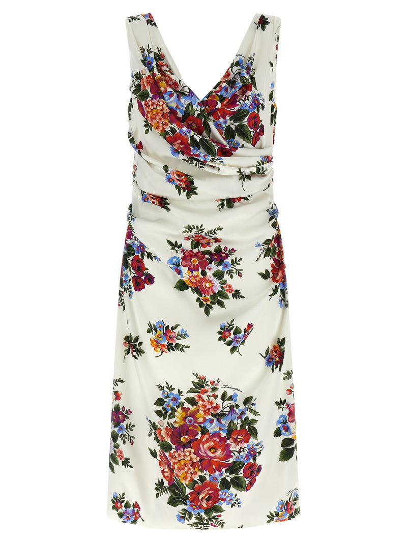 Dolce & Gabbana White Viscose Midi Dress