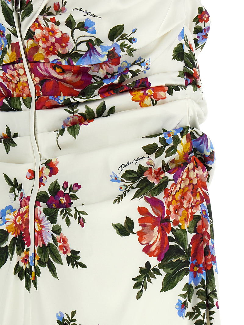 Dolce & Gabbana White Viscose Midi Dress