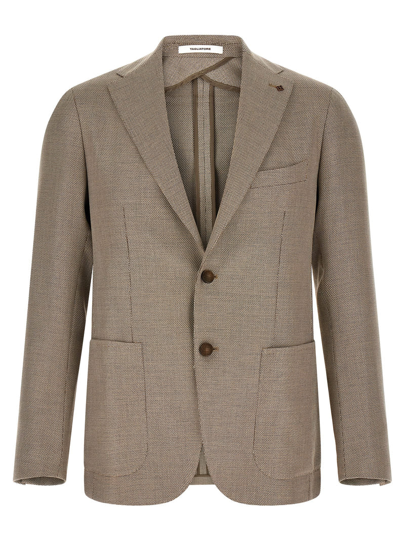 Tagliatore Montecarlo Brown Cotton Blazer for Men