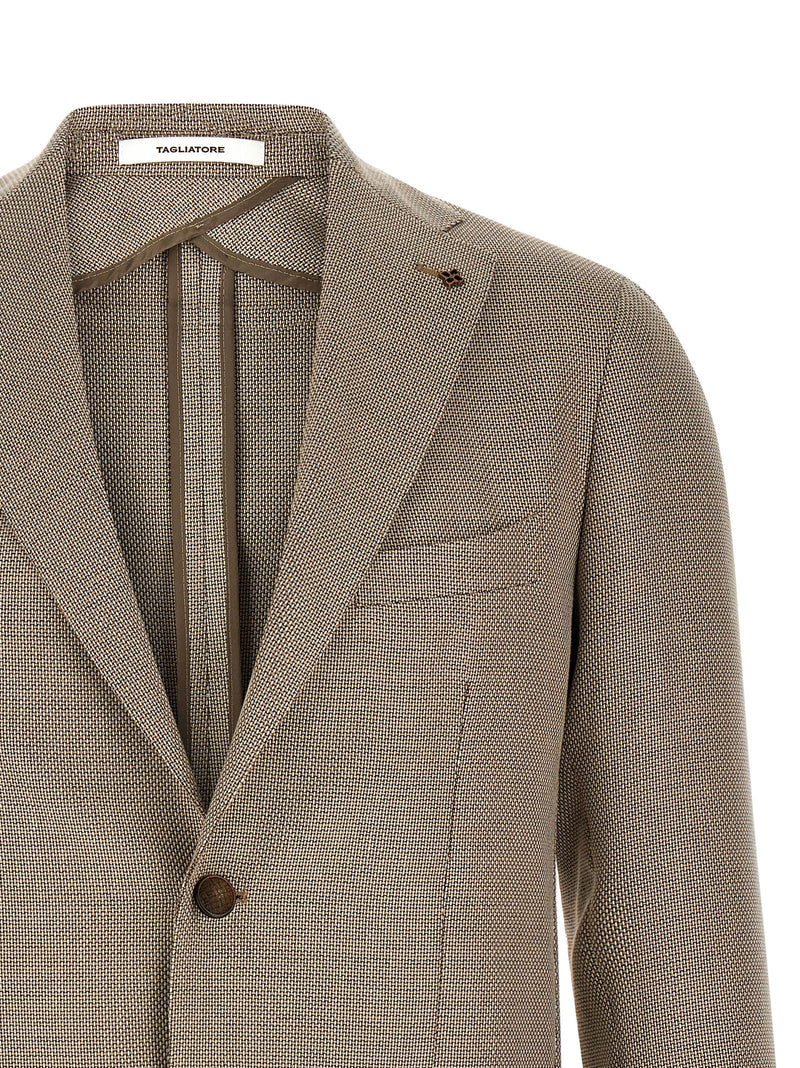 Tagliatore Montecarlo Brown Cotton Blazer for Men