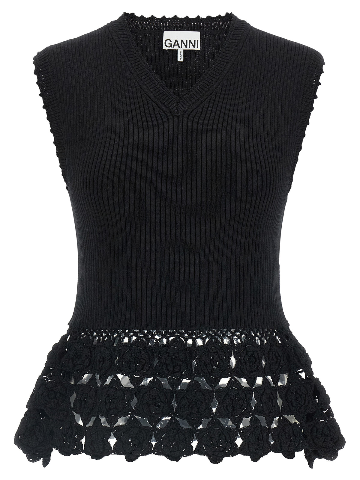 Gilet sans manches Ganni en coton biologique noir