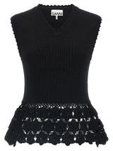 Gilet sans manches Ganni en coton biologique noir