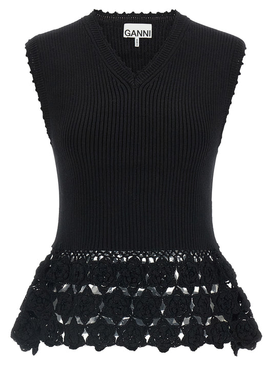 Gilet sans manches Ganni en coton biologique noir