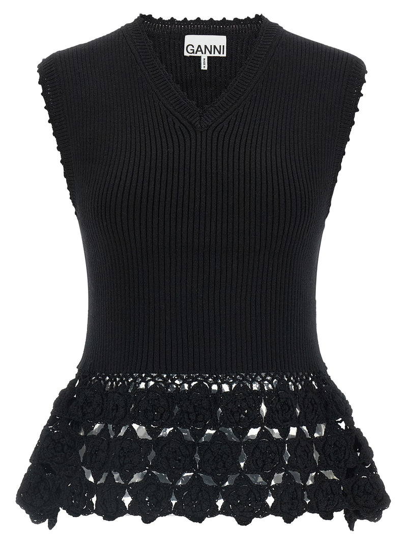 Gilet sans manches Ganni en coton biologique noir