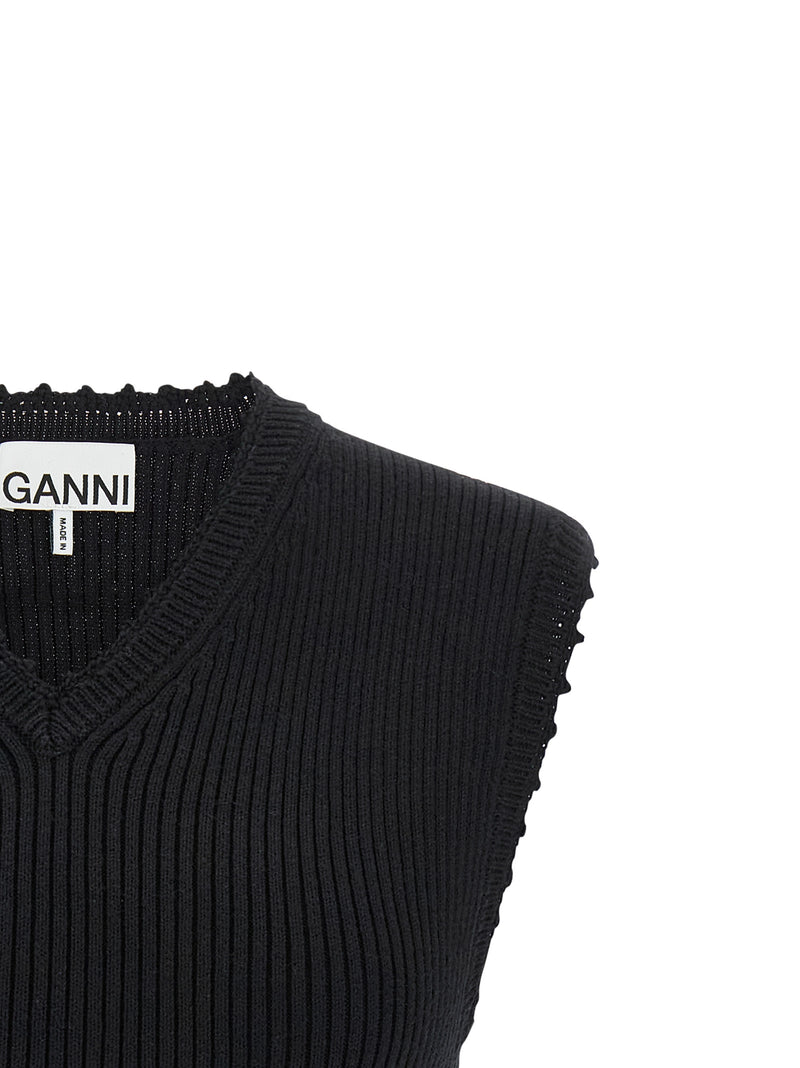 Gilet sans manches Ganni en coton biologique noir