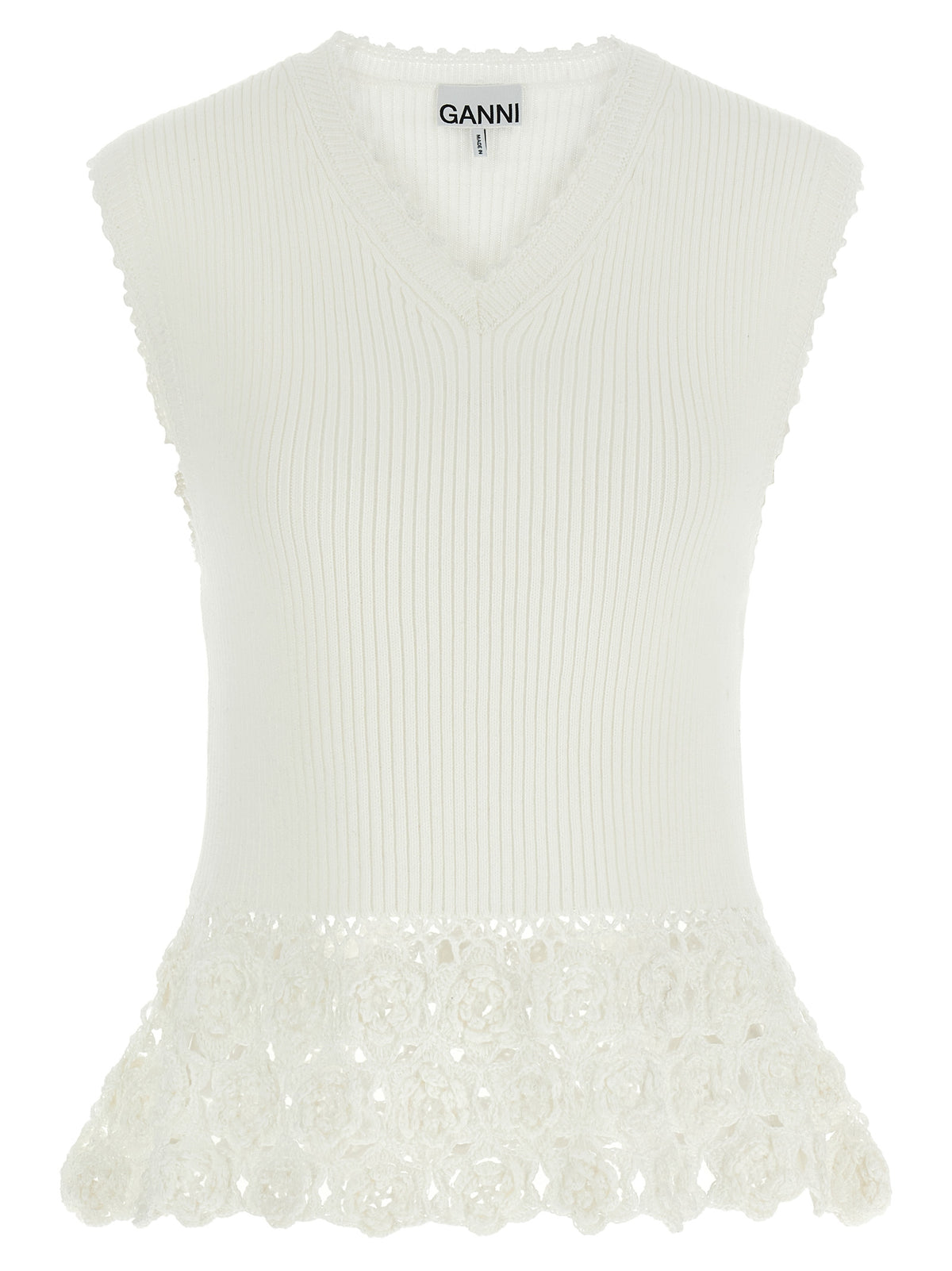 Veste sans manches Ganni en coton biologique blanc