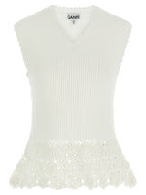 Veste sans manches Ganni en coton biologique blanc