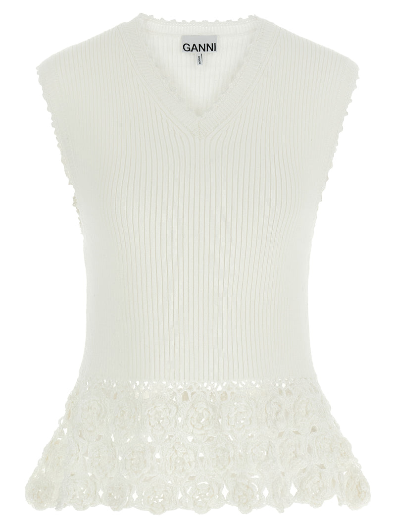 Veste sans manches Ganni en coton biologique blanc