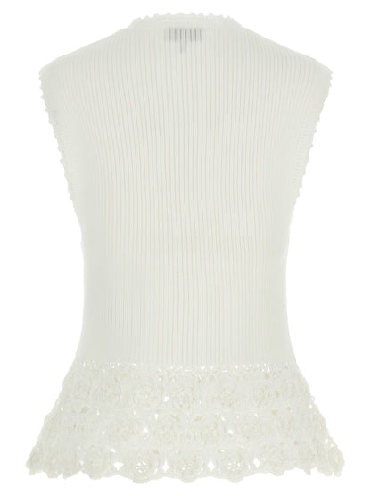 Ganni White Organic Cotton Sleeveless Jacket
