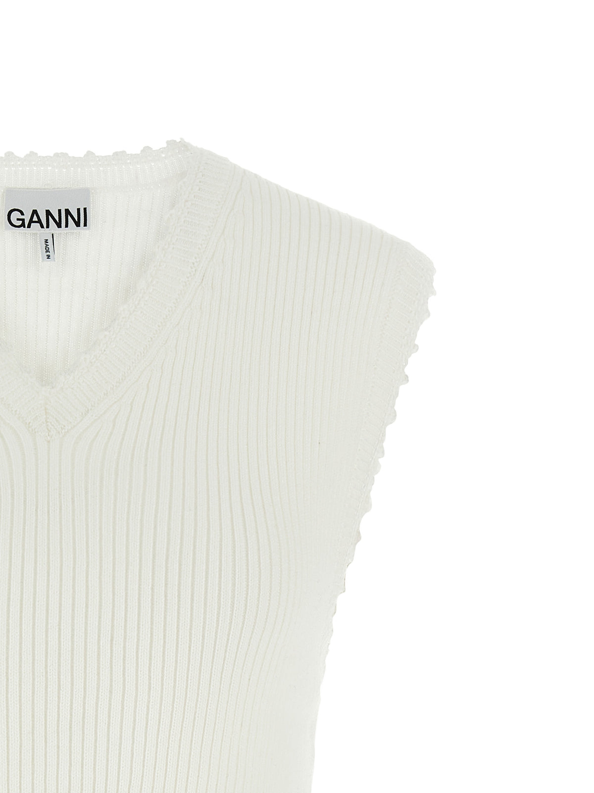Veste sans manches Ganni en coton biologique blanc