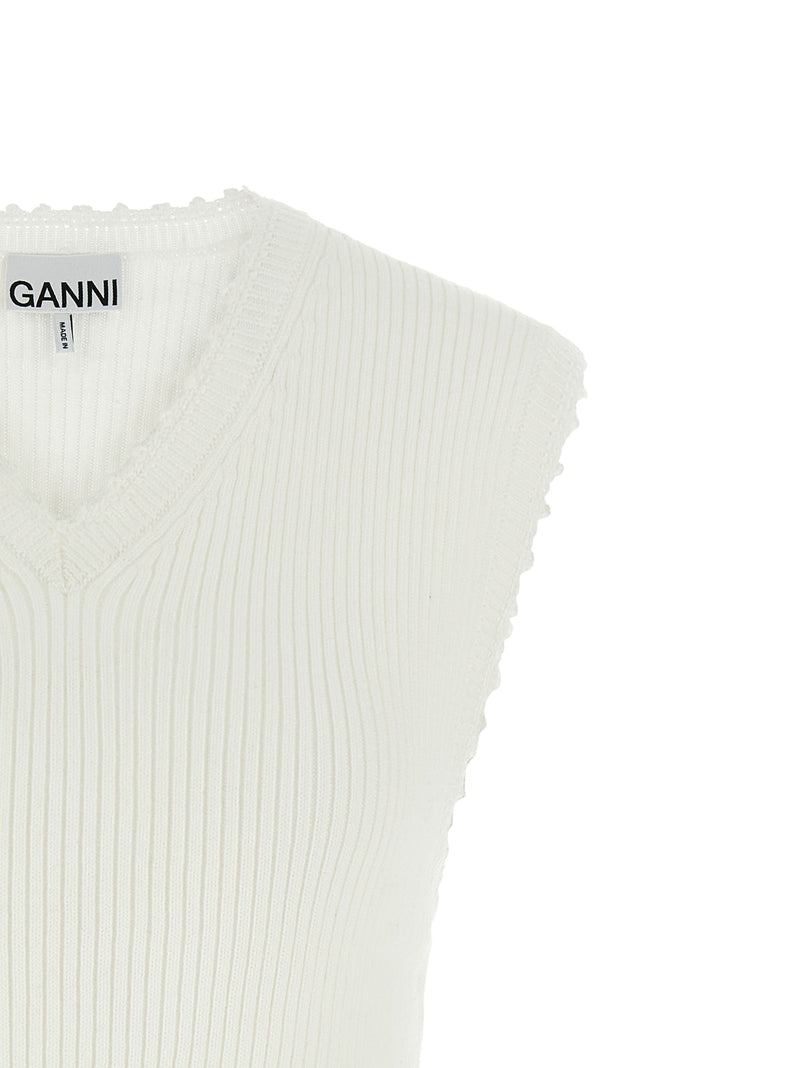 Veste sans manches Ganni en coton biologique blanc