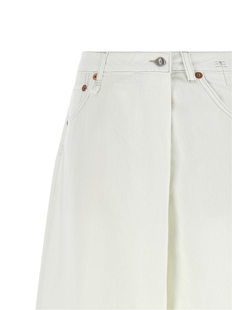 R13 White Cotton Jeans Denim