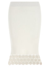 Jupe longue Ganni en coton biologique blanc