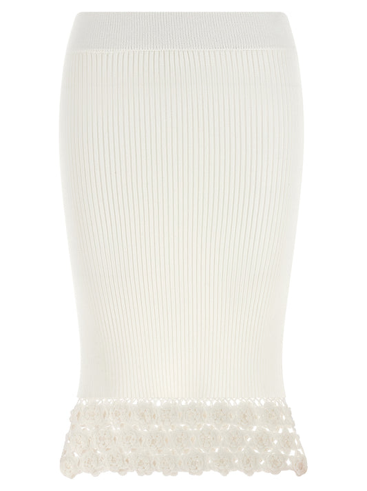 Jupe longue Ganni en coton biologique blanc
