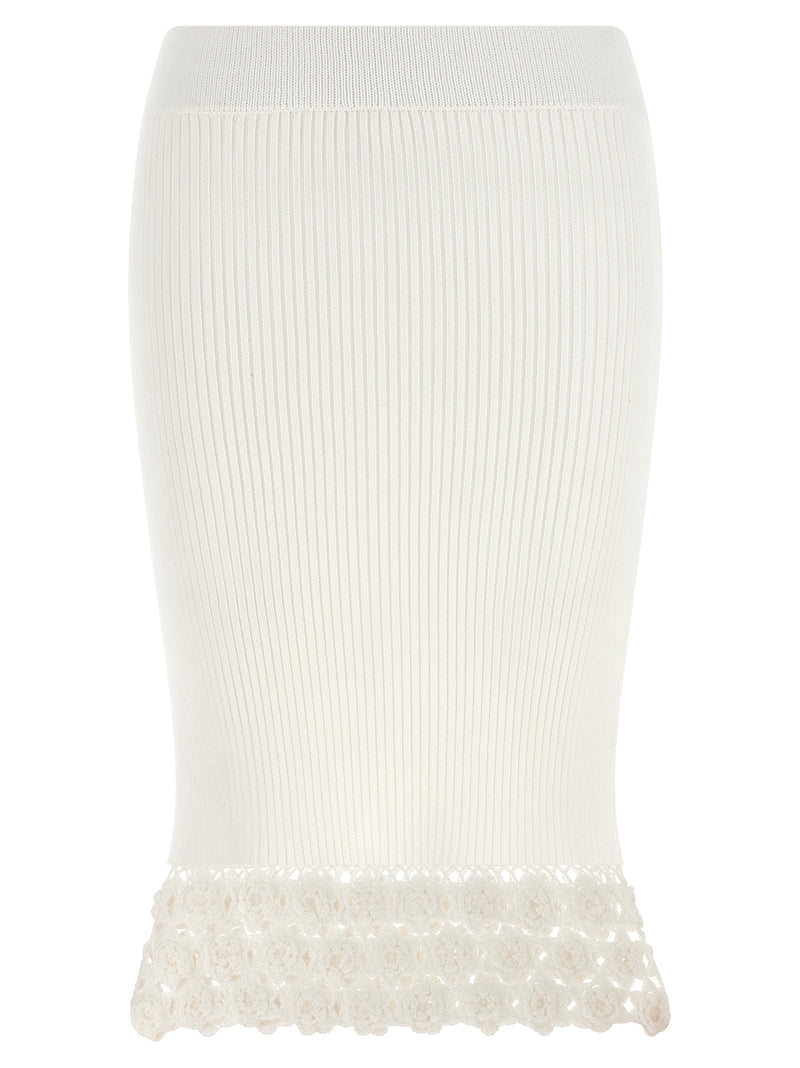 Ganni White Organic Cotton Midi Skirt
