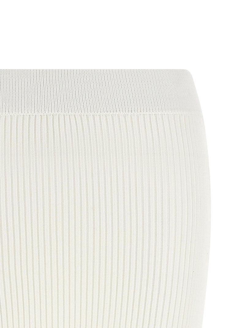 Ganni White Organic Cotton Midi Skirt