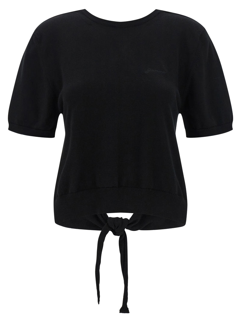 Ganni Black Organic Cotton Cardigan