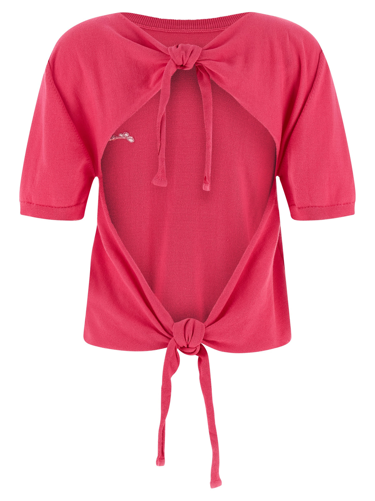 Cardigan en Coton Biologique Fuchsia Ganni