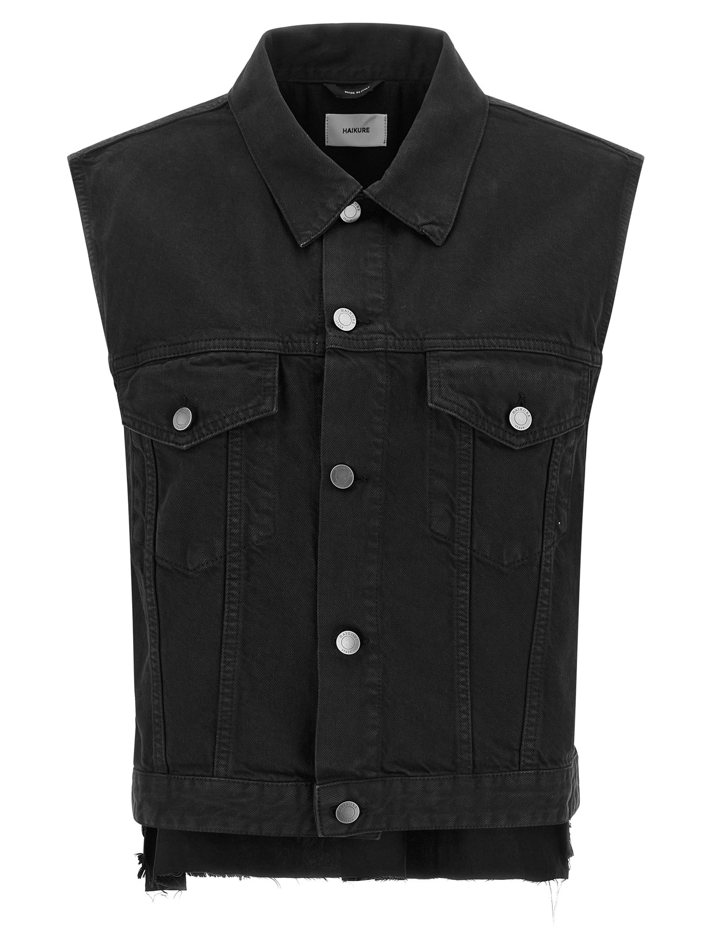 Haikure Black Cotton Sleeveless Jacket