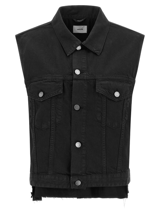 Veste sans manches en coton noir Haikure