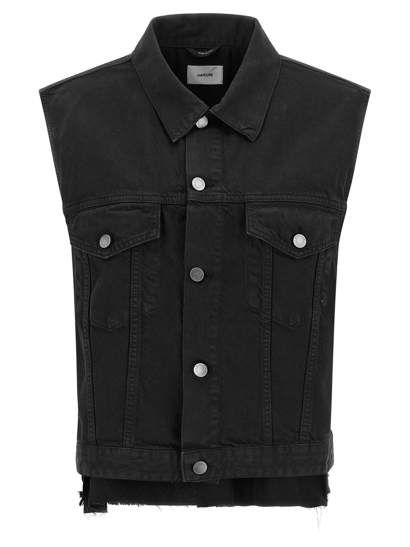 Veste sans manches en coton noir Haikure