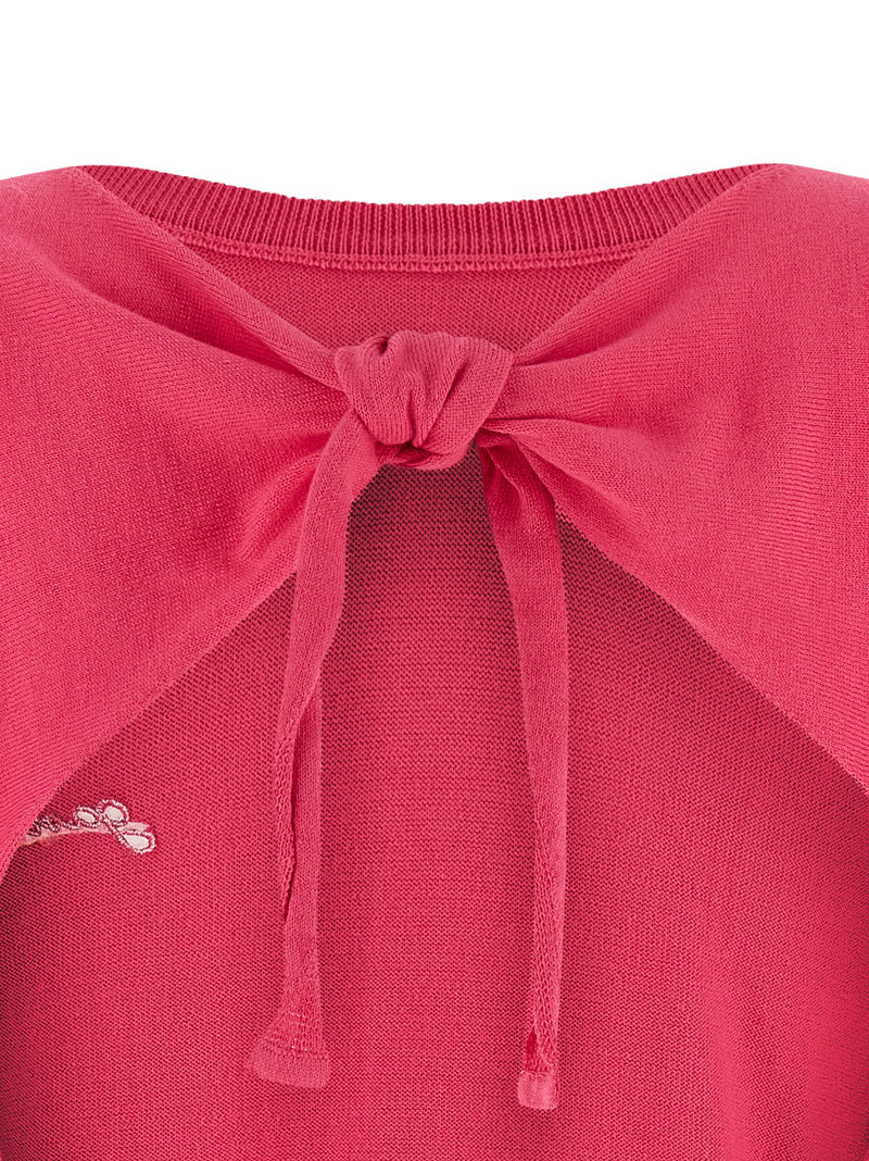 Ganni Fuchsia Organic Cotton Cardigan
