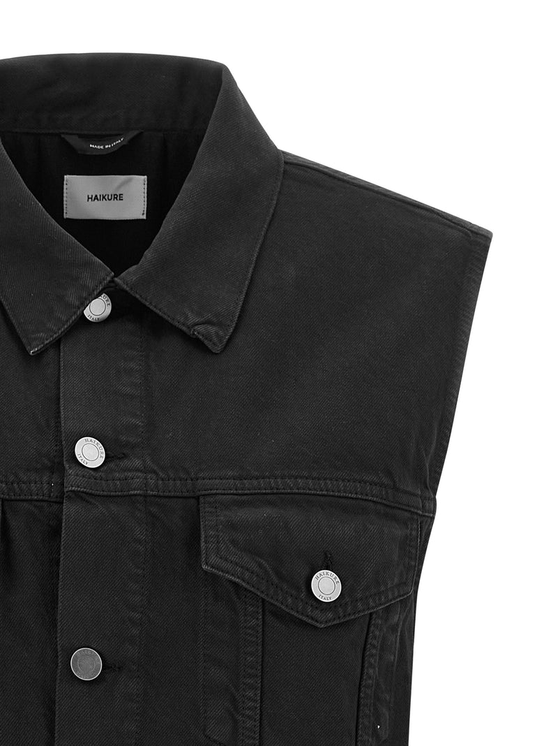 Veste sans manches en coton noir Haikure