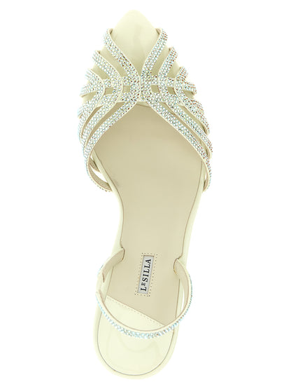 LE SILLA Bicolor Goatskin Stiletto Heel Sandals