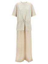 Robe longue en coton beige Haikure