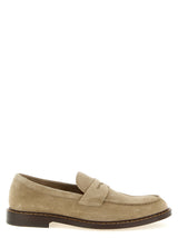 Mocassins à enfiler en cuir de veau beige Doucal's