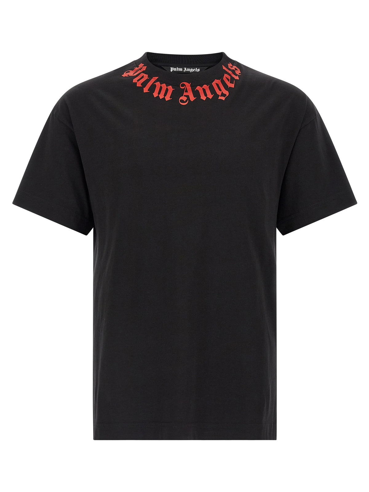 Palm Angels Black Cotton T-Shirt - Neck Logo