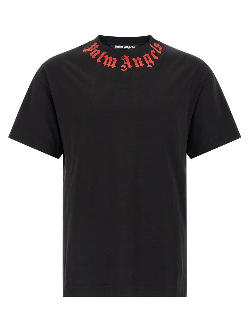 Palm Angels Black Cotton T-Shirt - Neck Logo