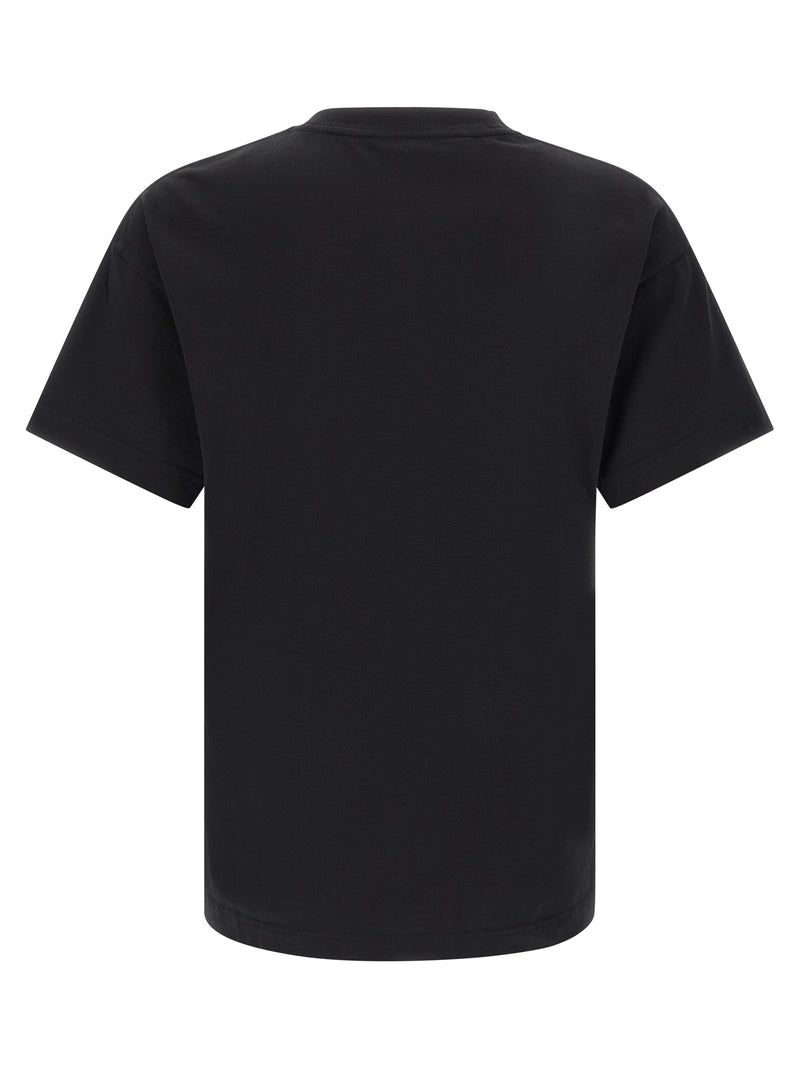 Palm Angels Black Cotton T-Shirt with Bear Print