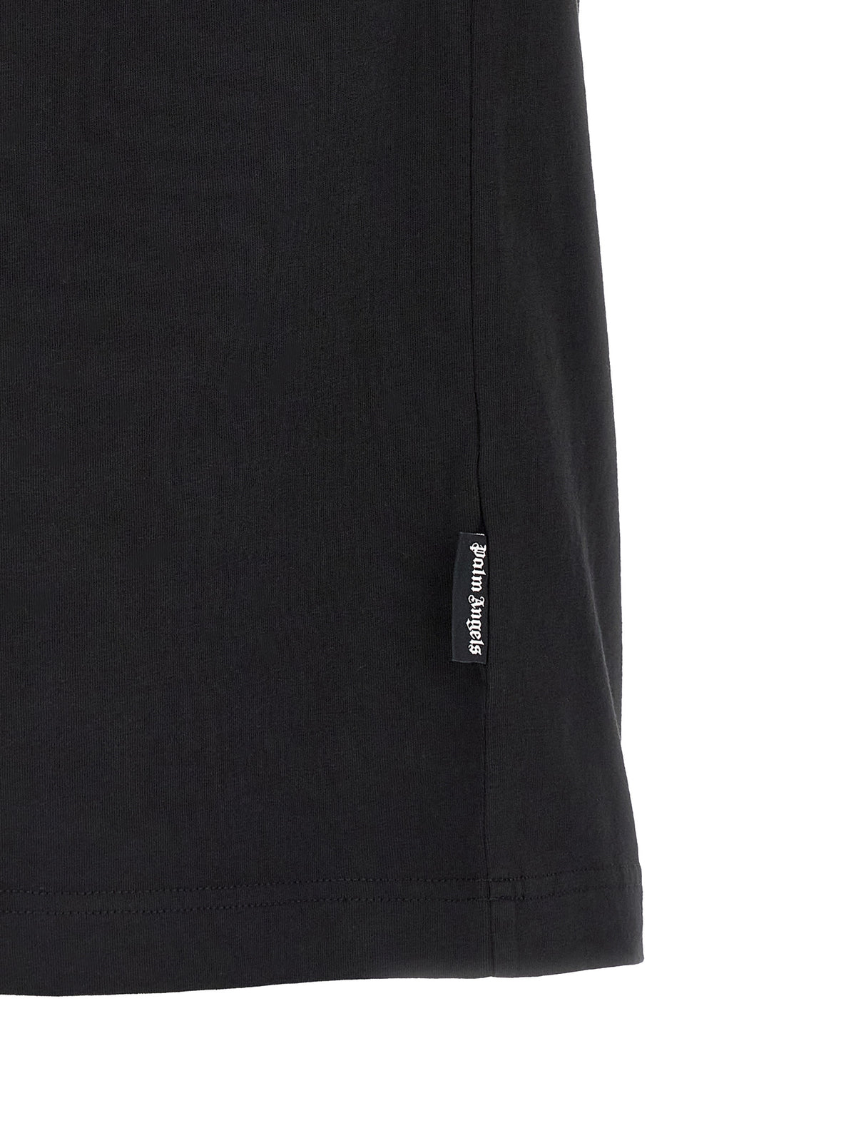 Palm Angels Black Cotton T-Shirt with Bear Print