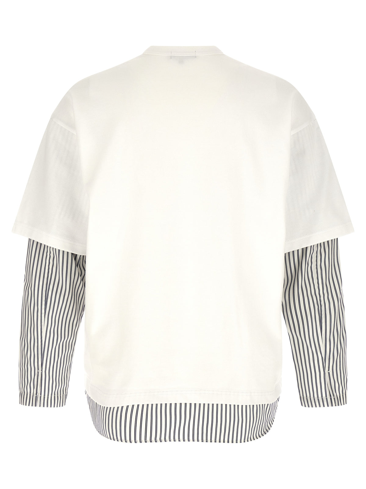 Comme Des Garçons White Cotton T-Shirt with Contrasting Inserts