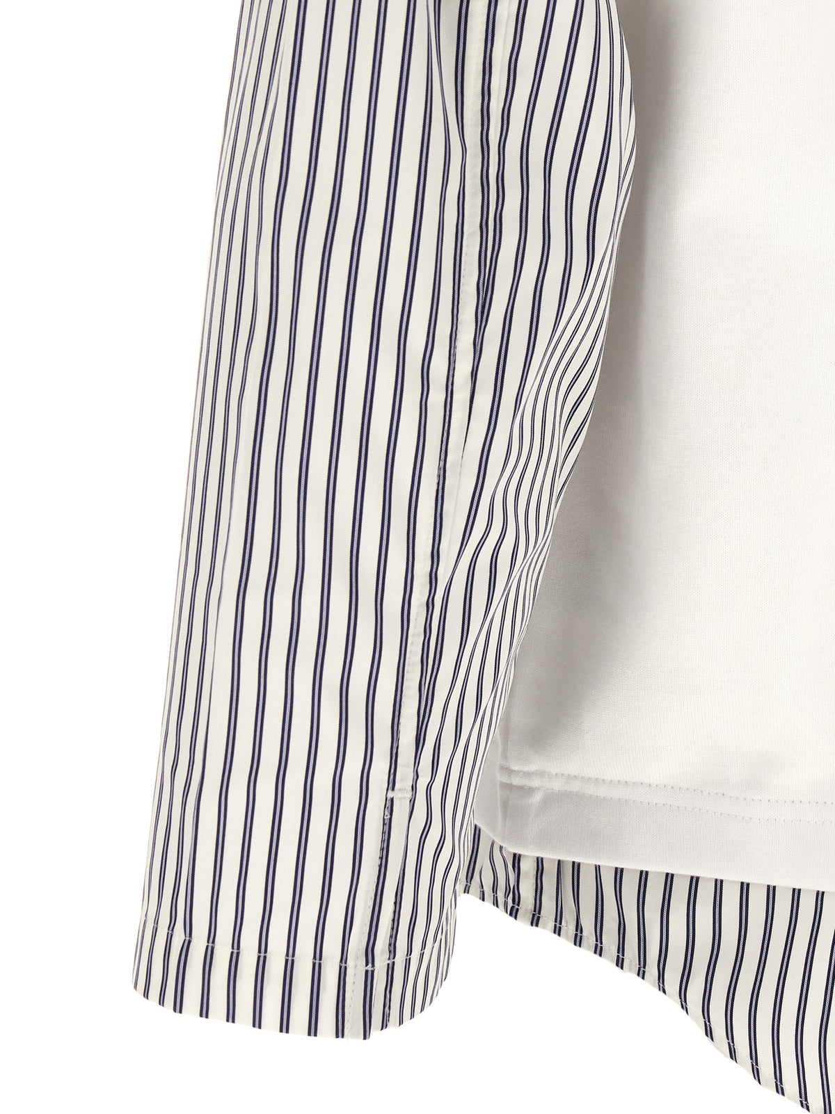 Comme Des Garçons White Cotton T-Shirt with Contrasting Inserts