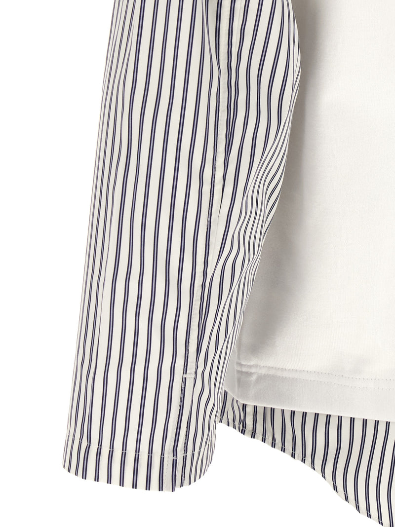 Comme Des Garçons White Cotton T-Shirt with Contrasting Inserts