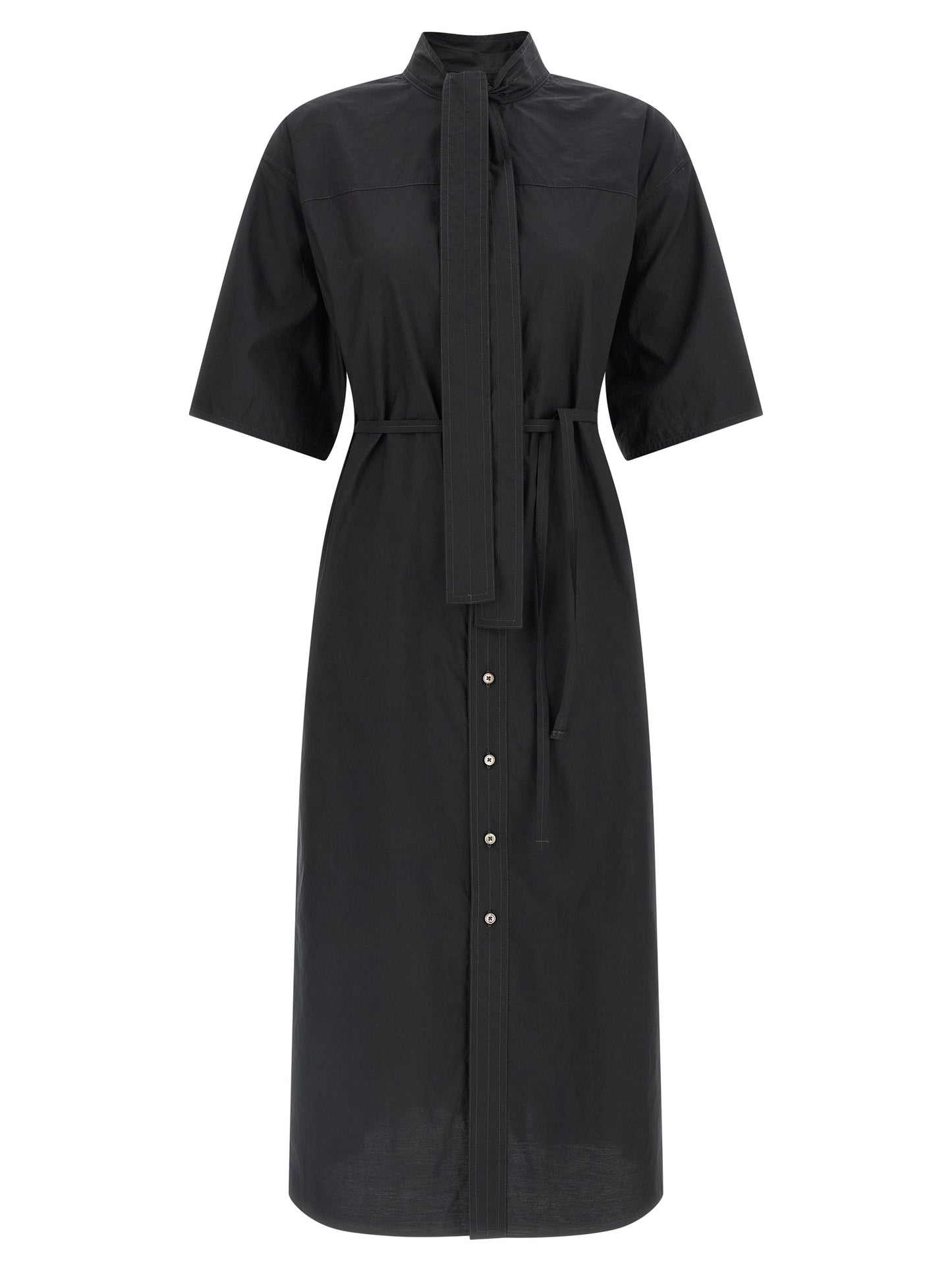 Lemaire Black Cotton Midi Dress