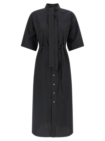 Lemaire Black Cotton Midi Dress