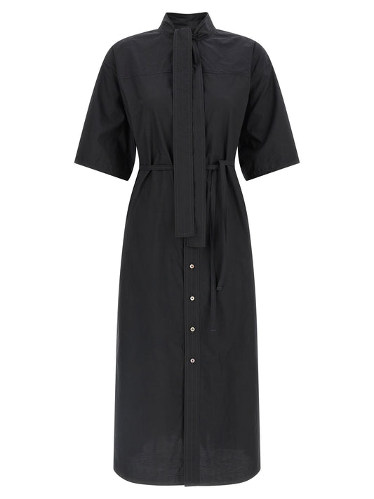 Lemaire Black Cotton Midi Dress
