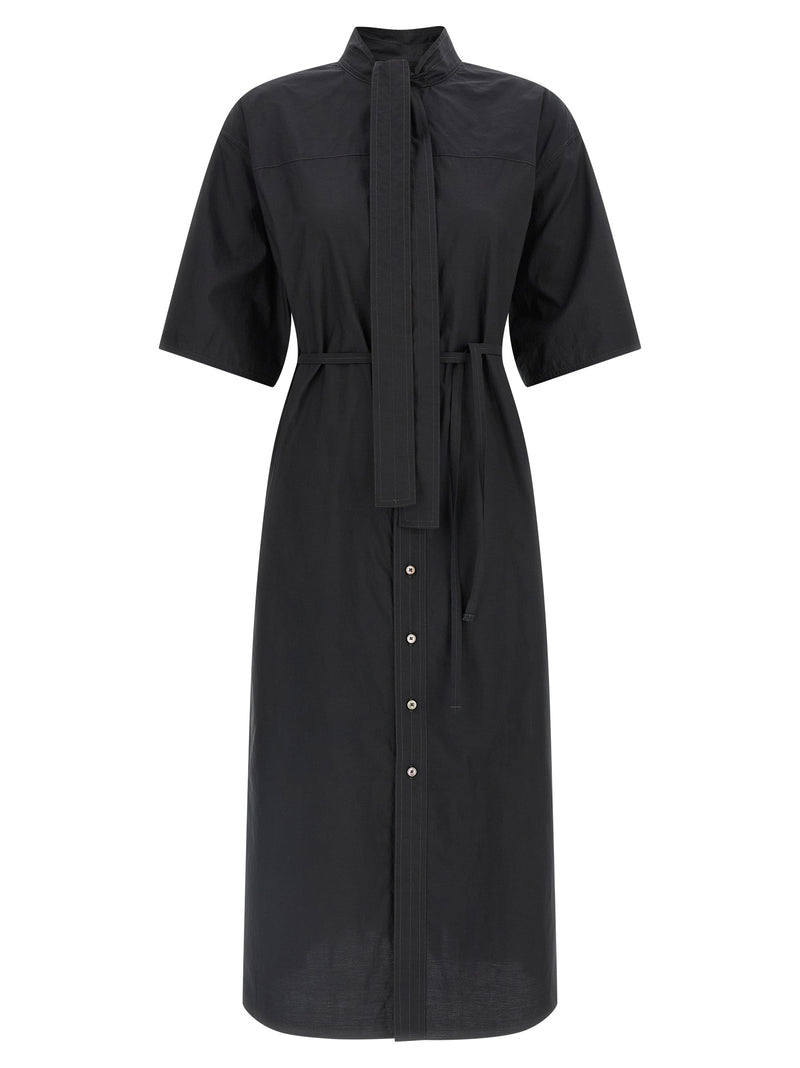 Lemaire Black Cotton Midi Dress