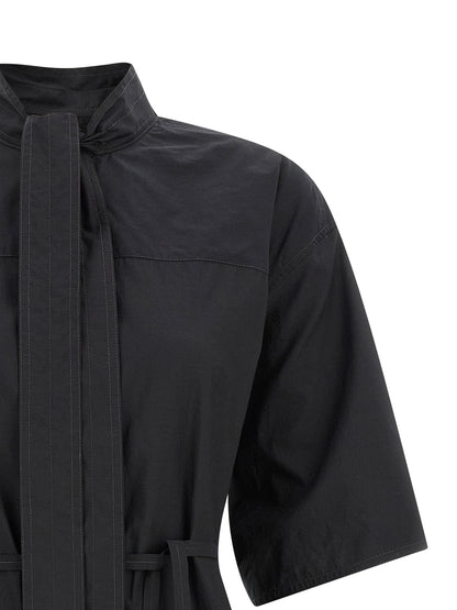 Lemaire Black Cotton Midi Dress