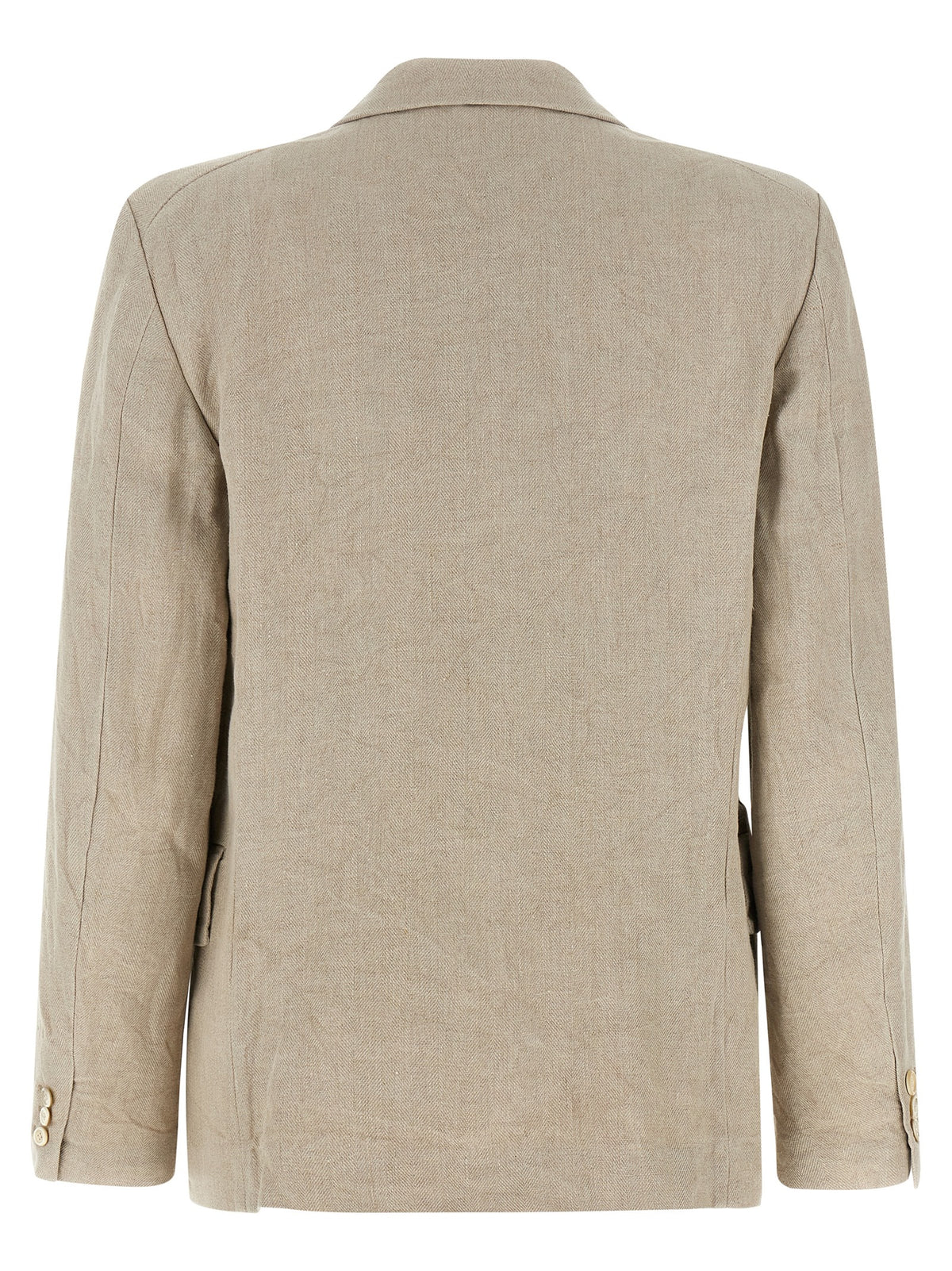 Comme Des Garçons Beige Linen Blazer with Crochet Detail